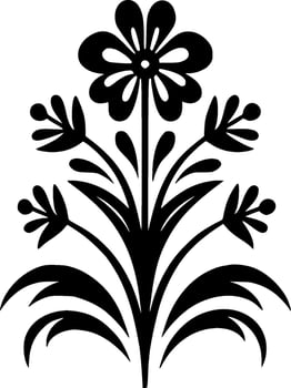 Flower - Black and White Isolated Icon - Vector illustration