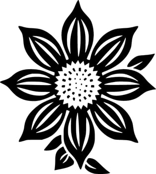 Flower, Black and White Vector illustration