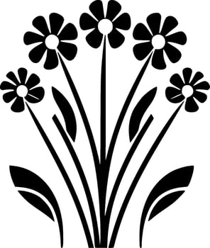 Flowers, Minimalist and Simple Silhouette - Vector illustration
