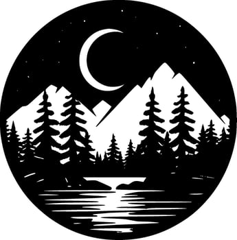 Forest, Minimalist and Simple Silhouette - Vector illustration