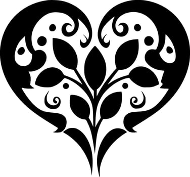 Heart - Black and White Isolated Icon - Vector illustration