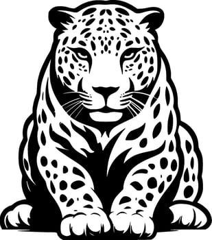 Leopard - Black and White Isolated Icon - Vector illustration