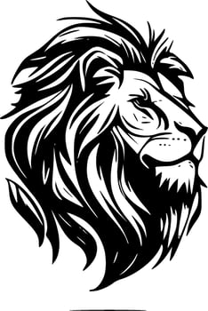 Lion - Black and White Isolated Icon - Vector illustration
