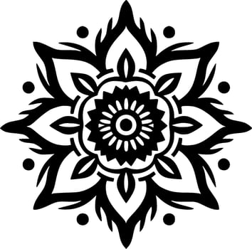 Mandala, Black and White Vector illustration