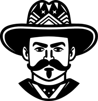 Mexican - Black and White Isolated Icon - Vector illustration