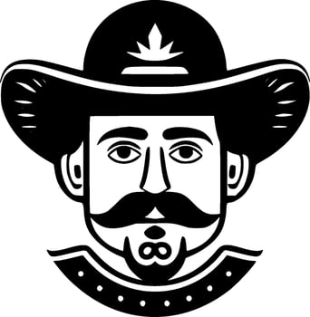 Mexican - Black and White Isolated Icon - Vector illustration