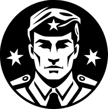 Military - Minimalist and Flat Logo - Vector illustration