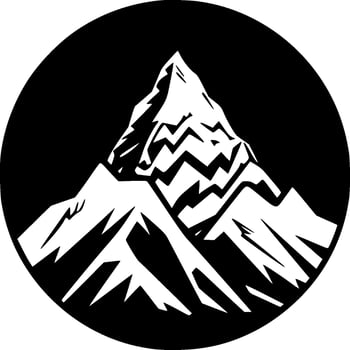 Mountain - Black and White Isolated Icon - Vector illustration