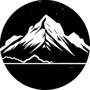 Mountain Range, Black and White Vector illustration