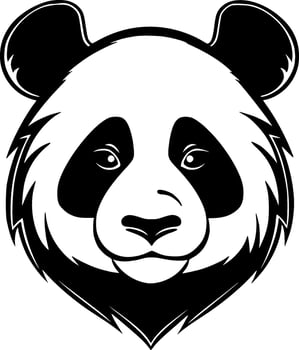 Panda - Black and White Isolated Icon - Vector illustration