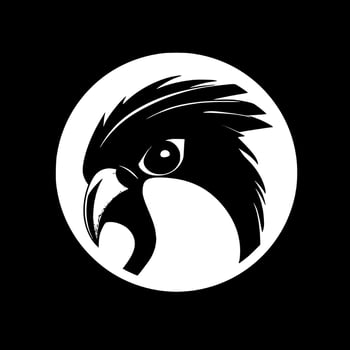 Parrot, Black and White Vector illustration
