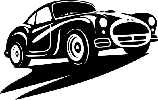 Racing, Black and White Vector illustration