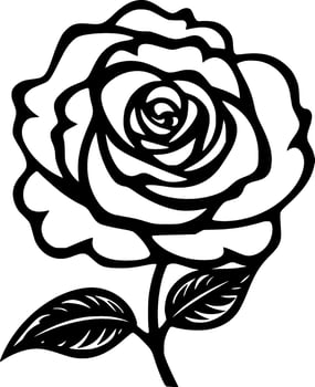 Rose - Minimalist and Flat Logo - Vector illustration