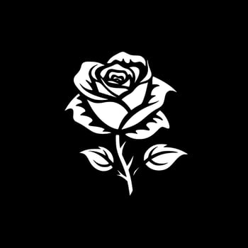 Rose - Black and White Isolated Icon - Vector illustration
