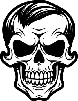 Skull, Black and White Vector illustration