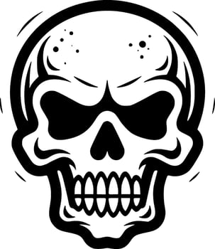 Skull - Black and White Isolated Icon - Vector illustration