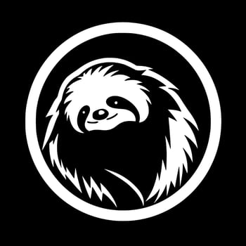 Sloth - Black and White Isolated Icon - Vector illustration