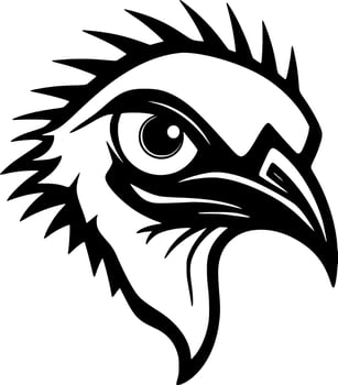 Vulture, Black and White Vector illustration
