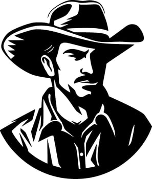 Western - Black and White Isolated Icon - Vector illustration