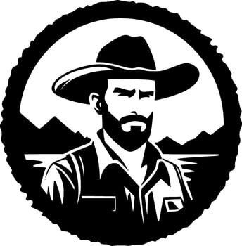Western - Minimalist and Flat Logo - Vector illustration