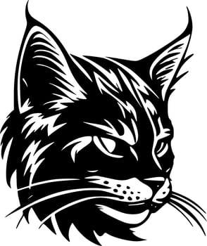 Wildcat, Black and White Vector illustration
