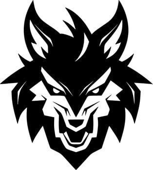 Wolf - Black and White Isolated Icon - Vector illustration