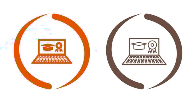 Unique Online Degree Vector Icon