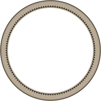 Vector gold and black frame, border, Chinese ornament. Patterned circle, ring of the peoples of East Asia, Korea, Malaysia, Japan, Singapore, Thailand