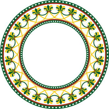 Vector round colored national persian ornament. Circle, frame, border ethnic pattern of Iranian civilization