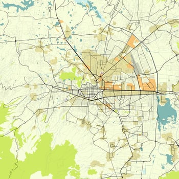 Map of Toluca, State of Mexico, Mexico vector