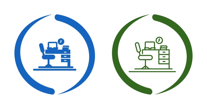 Office Desk Vector Icon