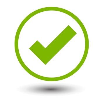 checkmark and x or confirm and deny circle icon button vector