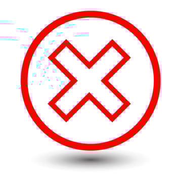 checkmark and x or confirm and deny circle icon button vector