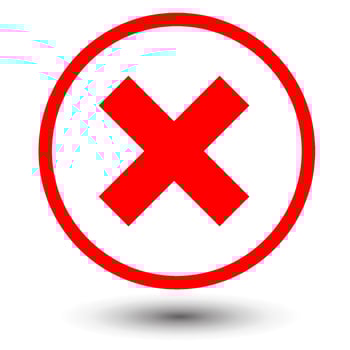 checkmark and x or confirm and deny circle icon button vector