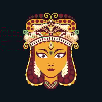 Indian Batik woman head icon vector image illustration