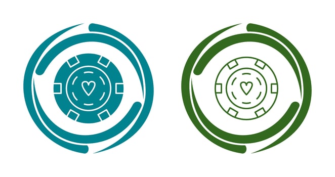 Unique Poker Chips Vector Icon