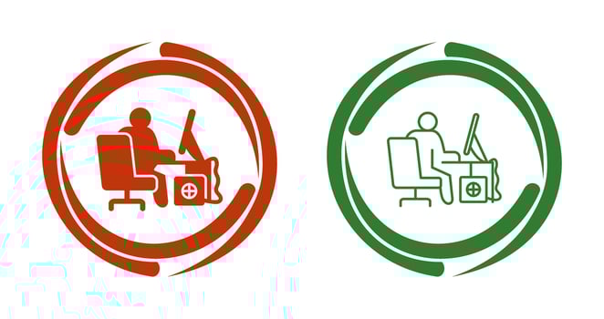 Computer Worker Vector Icon