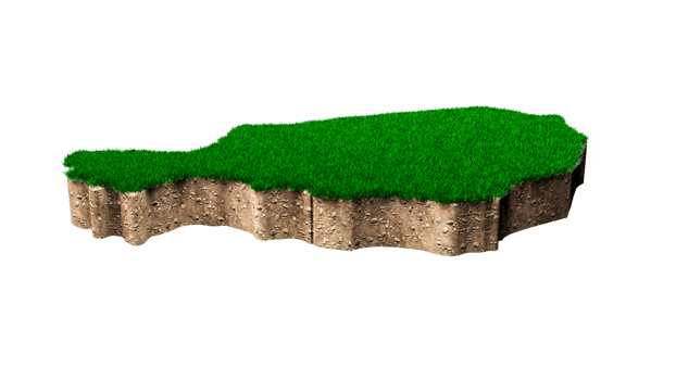 Niger Map soil land geology cross section with green grass and Rock ground texture 3d illustration png