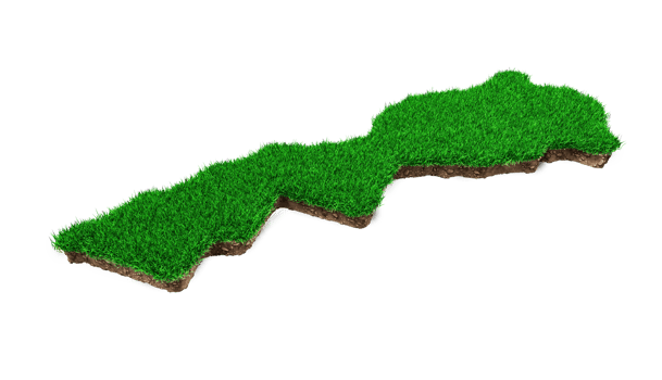 Morocco Map soil land geology cross section with green grass and Rock ground texture 3d illustration png