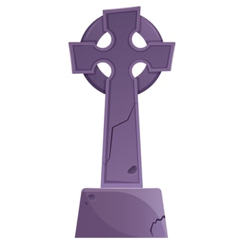 Old tombstone in the form of a cross vector