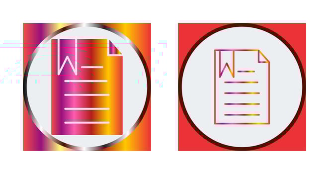 Unique Bookmarked Document Vector Icon
