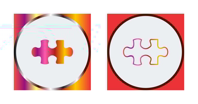 Unique Puzzle Piece Vector Icon