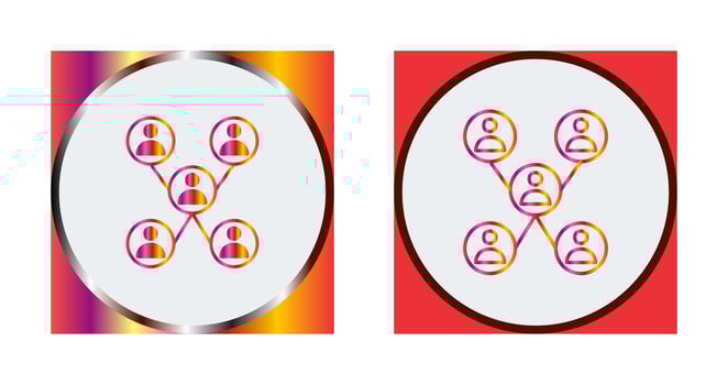 Unique Company Network Vector Icon