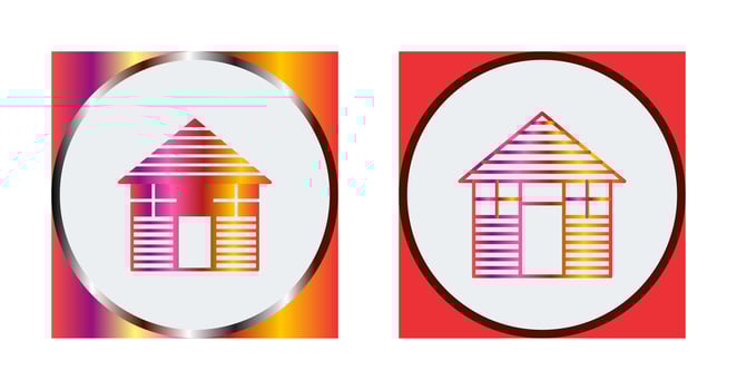 Wood Cabin Vector Icon