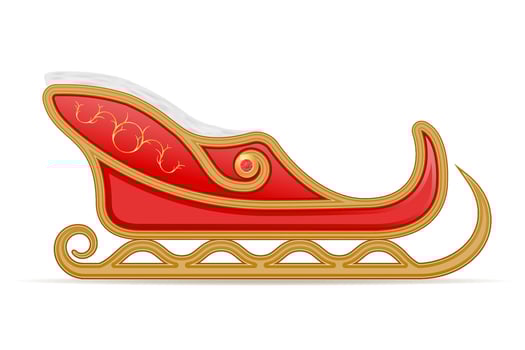 christmas winter santa sleigh vector illustration isolated on white background
