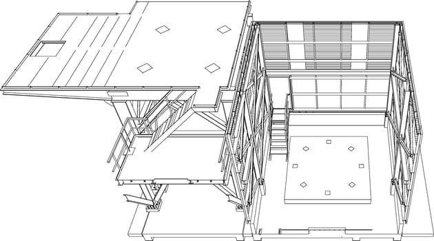 3D illustration of industrial building vector