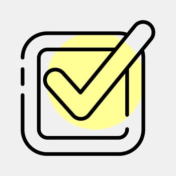 Icon check mark. Indonesian general election elements. Icons in color spot style. Good for prints, posters, infographics, etc. vector