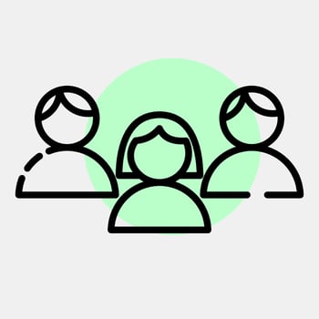 Icon voters. Indonesian general election elements. Icons in color spot style. Good for prints, posters, infographics, etc. vector