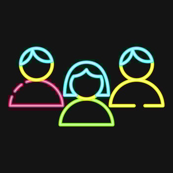 Icon voters. Indonesian general election elements. Icons in neon style. Good for prints, posters, infographics, etc. vector