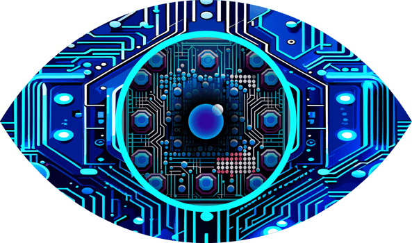 Blue eye cyber circuit future technology concept background png
